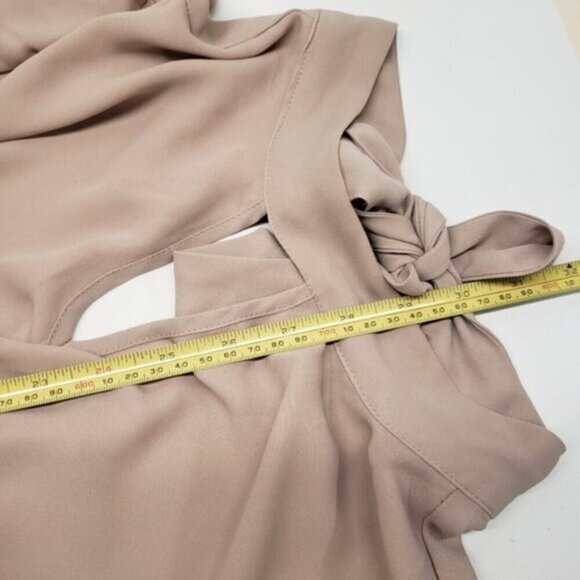 Torrid Georgette Mock Neck Blouse Taupe Size 3X Long Sleeve Work Wear St… - Picture 11 of 13